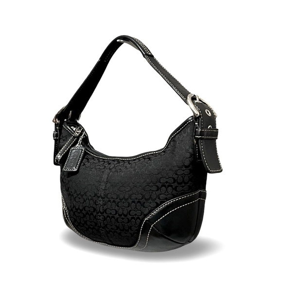 Coach Vintage Soho Leather & Signature Jacquard Mini Hobo Shoulder Bag - Picture 4 of 11
